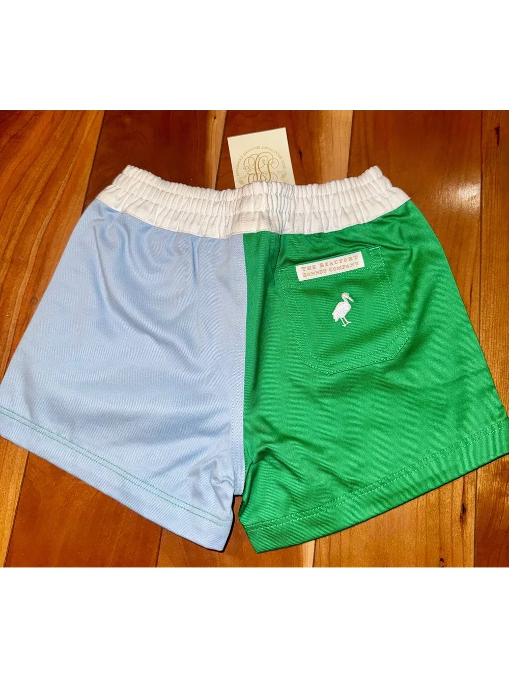NWT The Beaufort Bonnet Company Colorblock Sheffield Shorts, Buckhead Blue/Green